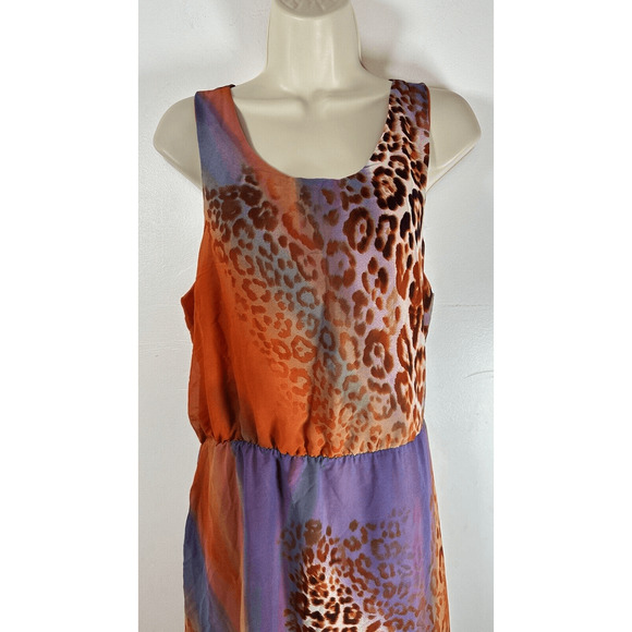W118 by WALTER BAKER NWT Tropical Leopard JUNGLE Maxi DRESS Woman’s M NWOT - Picture 3 of 16